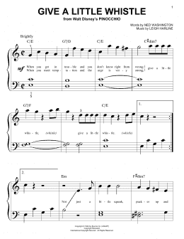 page one of Give A Little Whistle (from Pinocchio) (Big Note Piano)