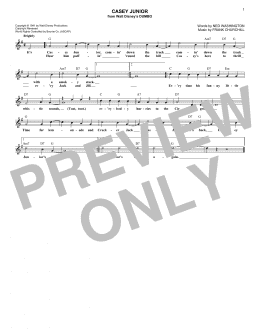 page one of Casey Junior (Lead Sheet / Fake Book)
