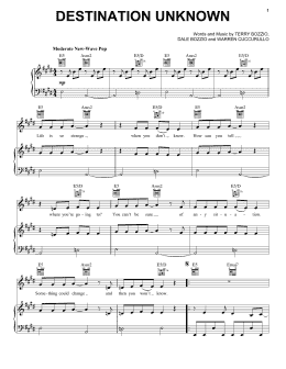 page one of Destination Unknown (Piano, Vocal & Guitar Chords (Right-Hand Melody))