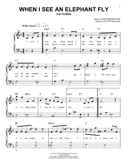 page one of When I See An Elephant Fly (from Dumbo) (Easy Piano)