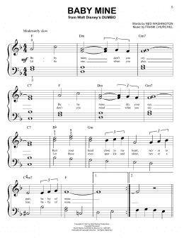 page one of Baby Mine (from Dumbo) (Big Note Piano)