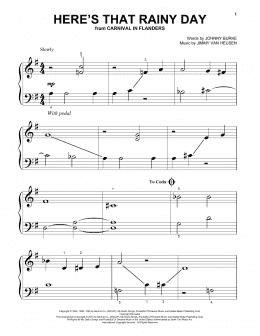 page one of Here's That Rainy Day (Beginning Piano Solo)