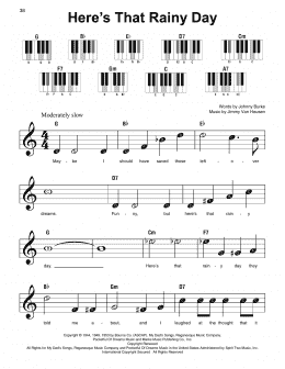 page one of Here's That Rainy Day (Super Easy Piano)