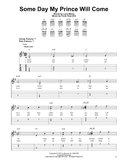 page one of Some Day My Prince Will Come (from Snow White And The Seven Dwarfs) (Easy Guitar Tab)