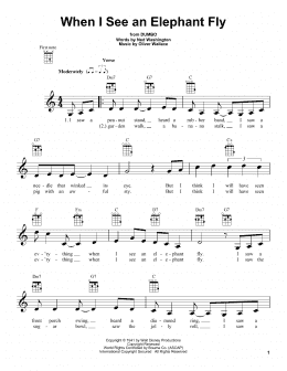page one of When I See An Elephant Fly (from Dumbo) (Ukulele)