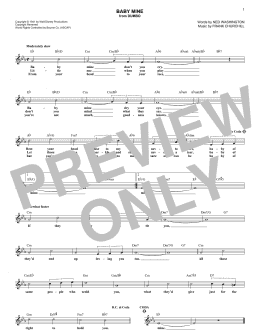 page one of Baby Mine (from Dumbo) (Lead Sheet / Fake Book)