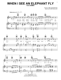 page one of When I See An Elephant Fly (from Dumbo) (Piano, Vocal & Guitar Chords (Right-Hand Melody))
