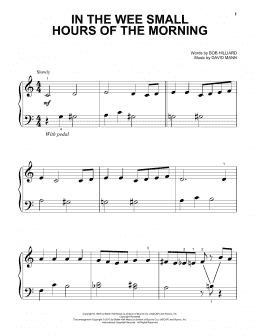page one of In The Wee Small Hours Of The Morning (Beginning Piano Solo)