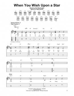 page one of When You Wish Upon A Star (from Pinocchio) (Easy Guitar Tab)