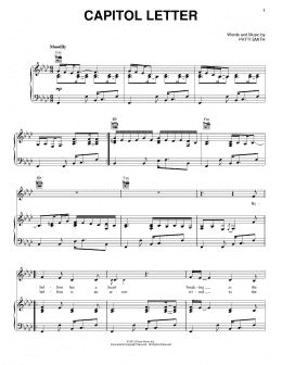 page one of Capitol Letter (Piano, Vocal & Guitar Chords (Right-Hand Melody))