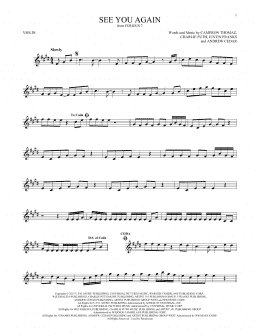 page one of See You Again (Violin Solo)