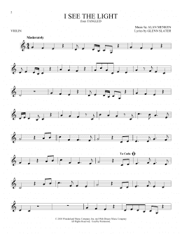 page one of I See The Light (from Tangled) (Violin Solo)