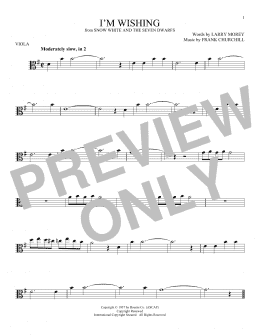 page one of I'm Wishing (from Snow White And The Seven Dwarfs) (Viola Solo)