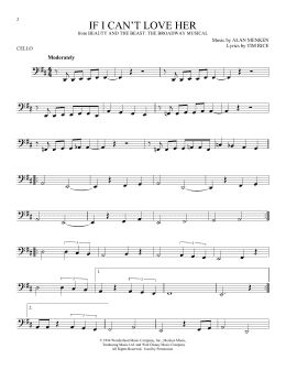 page one of If I Can't Love Her (from Beauty And The Beast: The Musical) (Cello Solo)