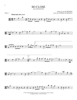 page one of So Close (from Enchanted) (Viola Solo)