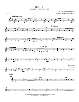 page one of Belle (from Beauty And The Beast) (Violin Solo)