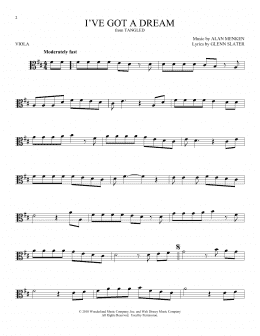 page one of I've Got A Dream (from Tangled) (Viola Solo)