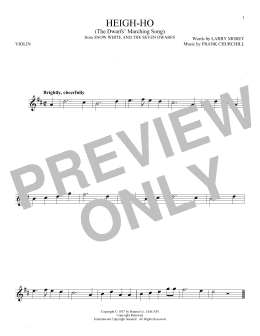page one of Heigh-Ho (from Snow White And The Seven Dwarfs) (Violin Solo)