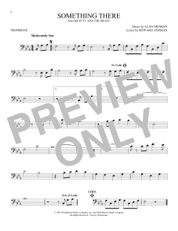 page one of Something There (from Beauty And The Beast) (Trombone Solo)