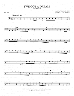 page one of I've Got A Dream (from Tangled) (Cello Solo)