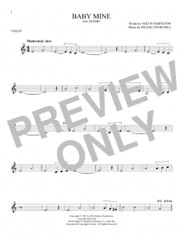 page one of Baby Mine (from Dumbo) (Violin Solo)