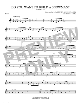 page one of Do You Want To Build A Snowman? (from Frozen) (French Horn Solo)