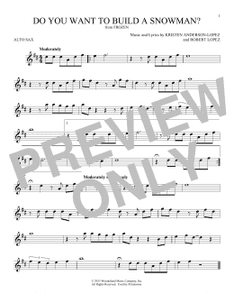 page one of Do You Want To Build A Snowman? (from Frozen) (Alto Sax Solo)