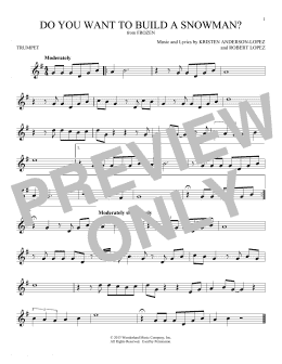 page one of Do You Want To Build A Snowman? (from Frozen) (Trumpet Solo)