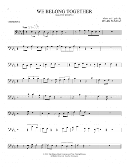 page one of We Belong Together (from Toy Story 3) (Trombone Solo)