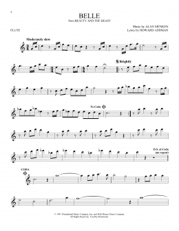 page one of Belle (from Beauty And The Beast) (Flute Solo)