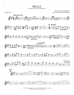 page one of Belle (from Beauty And The Beast) (Tenor Sax Solo)