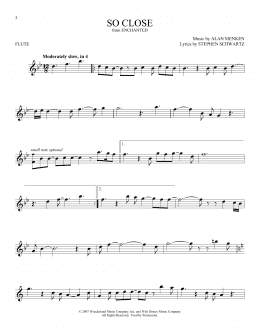 page one of So Close (from Enchanted) (Flute Solo)
