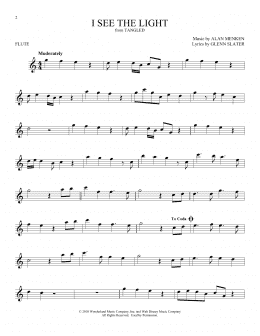 page one of I See The Light (from Tangled) (Flute Solo)