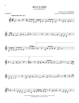 page one of So Close (from Enchanted) (Clarinet Solo)
