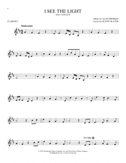 page one of I See The Light (from Tangled) (Clarinet Solo)