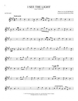 page one of I See The Light (from Tangled) (Alto Sax Solo)