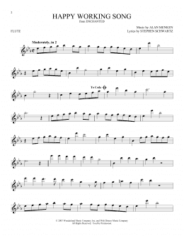 page one of Happy Working Song (from Enchanted) (Flute Solo)