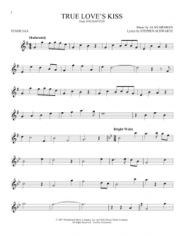 page one of True Love's Kiss (from Enchanted) (Tenor Sax Solo)