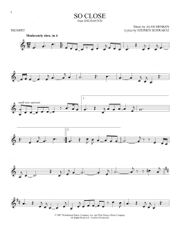 page one of So Close (from Enchanted) (Trumpet Solo)