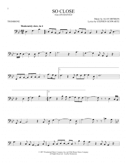 page one of So Close (from Enchanted) (Trombone Solo)