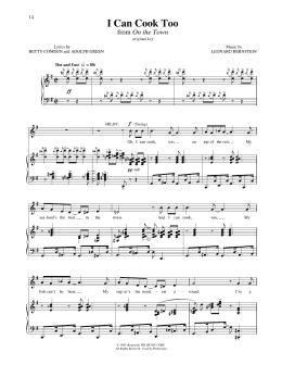 page one of I Can Cook Too (from On the Town) (Piano & Vocal)