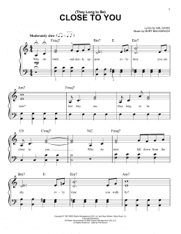 page one of (They Long To Be) Close To You (Very Easy Piano)
