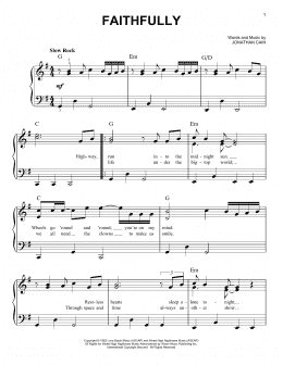 page one of Faithfully (Very Easy Piano)