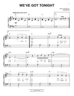 page one of We've Got Tonight (Very Easy Piano)