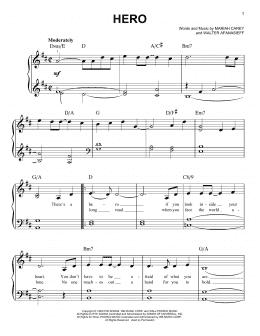 page one of Hero (Very Easy Piano)