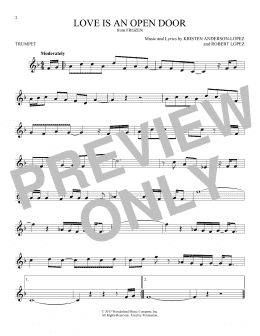 page one of Love Is An Open Door (from Frozen) (Trumpet Solo)