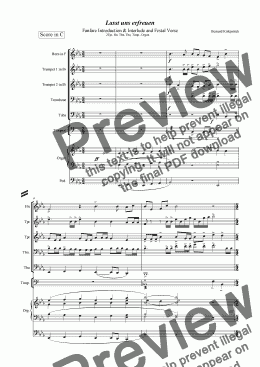 page one of "All Creatures of our God and King-Hymn Sheet Music Download-Brass Quintet,Org&Perc.