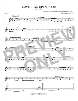 page one of Love Is An Open Door (from Frozen) (French Horn Solo)