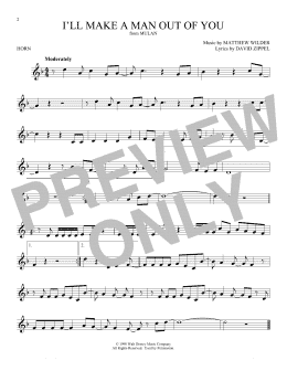 page one of I'll Make A Man Out Of You (from Mulan) (French Horn Solo)