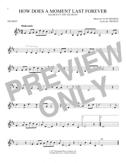 page one of How Does A Moment Last Forever (from Beauty And The Beast) (Trumpet Solo)